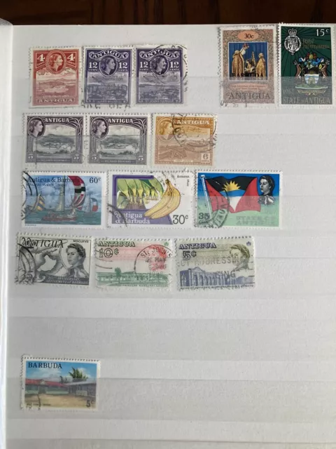 british commonwealth Antigua & Barbuda 15 Used stamps collection (lot F01)