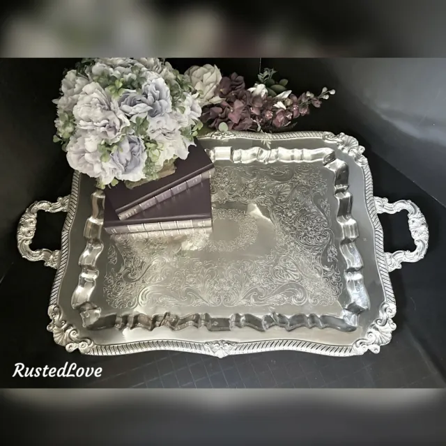 Sheridan Tray Silver Plated Tea and Coffee Service Handled Tray Serving Tray *