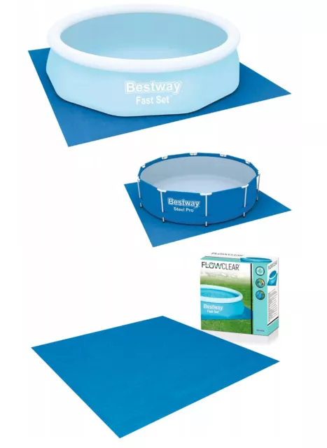 BESTWAY 58003 Bodenplane 488x488cm Bodenschutzplane Pool-Unterlege Bodenschutz