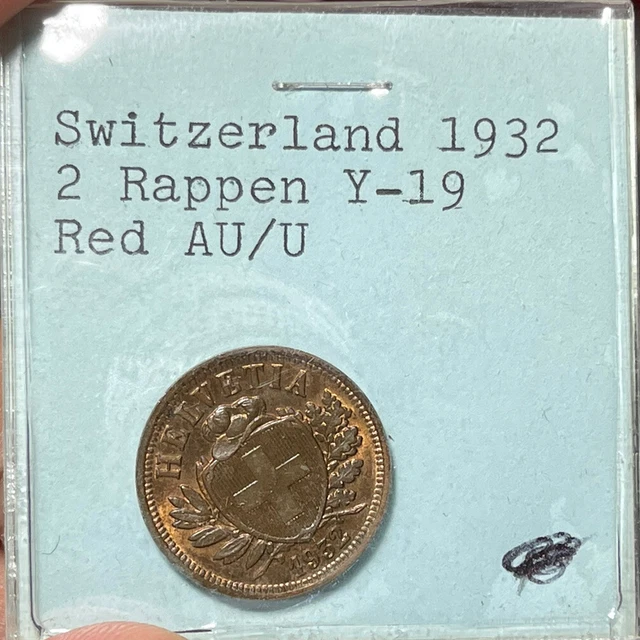 1932 Switzerland 2 Rappen Coin Excellent Condition