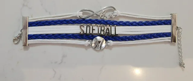 Love Softball Bracelet Charm Ball Sport jewelry Fast Shipping