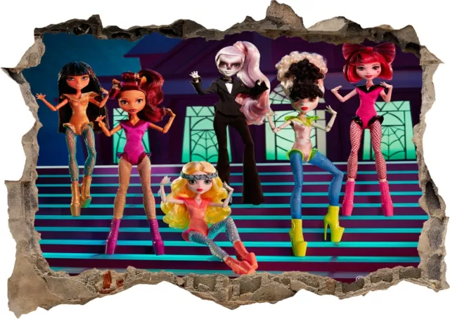 Monster High Dolls Girls Characters 3d Mural Wall View Sticker Poster Decal z764