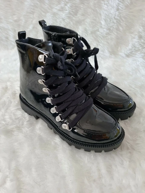 Black patent hiker boots sale