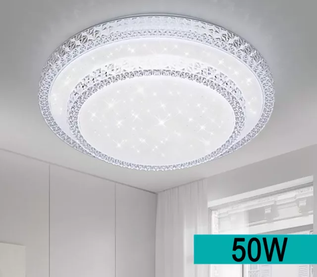 Plafoniera LED Da Soffitto Rotonda 50W Luce Dimmerabile Effetto Cielo Stellato