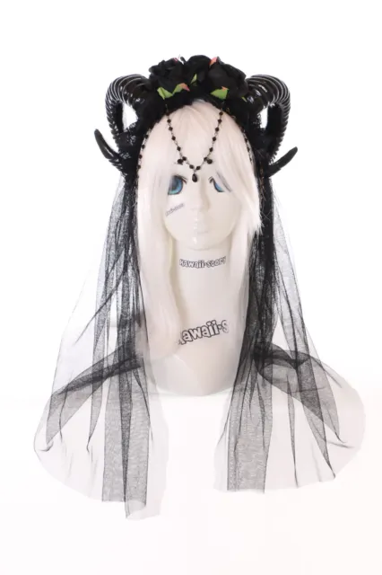 GOTHIC KOPFSCHMUCK HÖRNER Headdress schwarz mit Blutspritzern Halloween  Kostüm G EUR 59,00 - PicClick DE