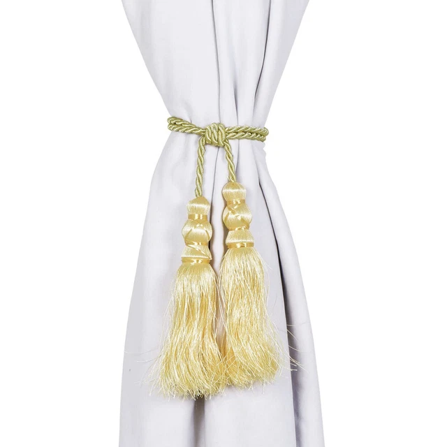 Beautiful Tassel Rope Curtain Holders TieBacks for Home decor Golden Set of 6