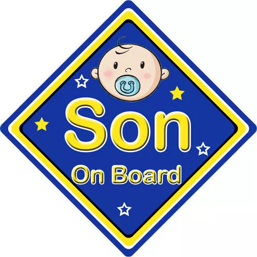 Baby On Board Car Sign ~ Son On Board ~ Blue