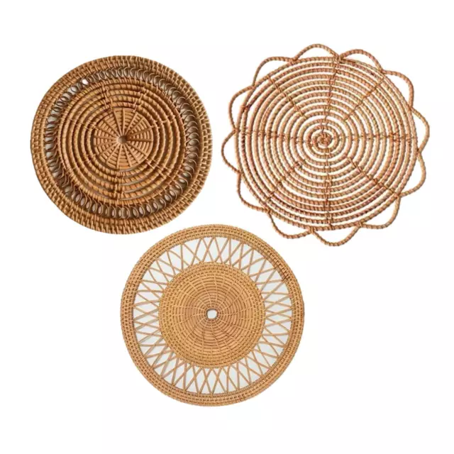 Handmade Woven Wall Basket Decor Nordic Hollow for Homestay Indoor Ornaments