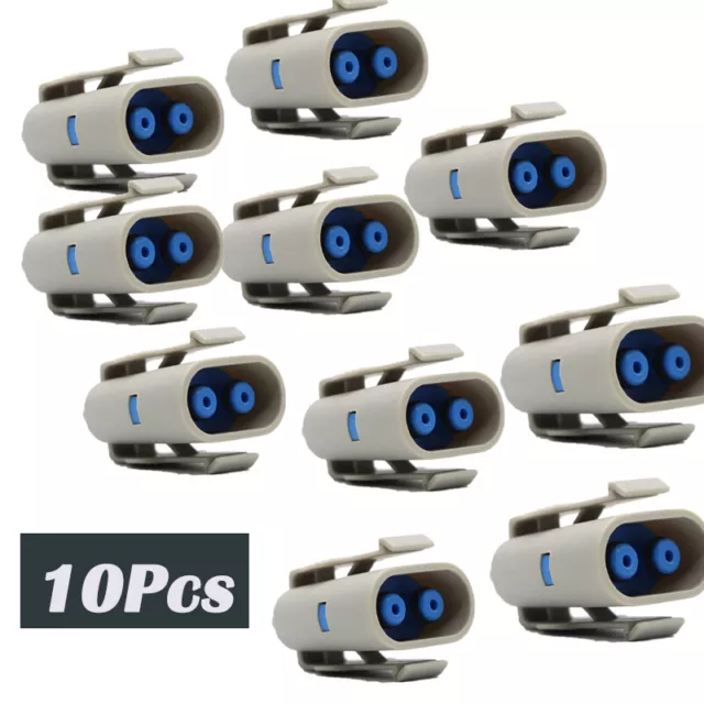10Pcs Dual-tube Blood Pressure Cuff Air Hose Connector, Round Gray Shroud for GE