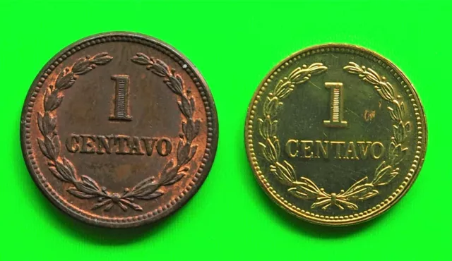 EL SALVADOR 1956 & 1977  1  Centavos- USED & Circulated-Refer to photos