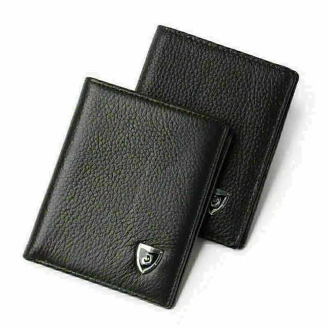 New  Leather Mens Wallet Bifold Cowhide Small ID Card Holder Slim Purse