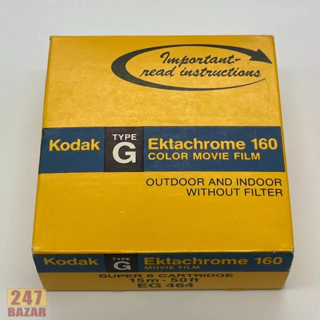 Kodak Ektachrome Super 8 160 Color Movie Film EG464  Expired 1970s Type G Sealed