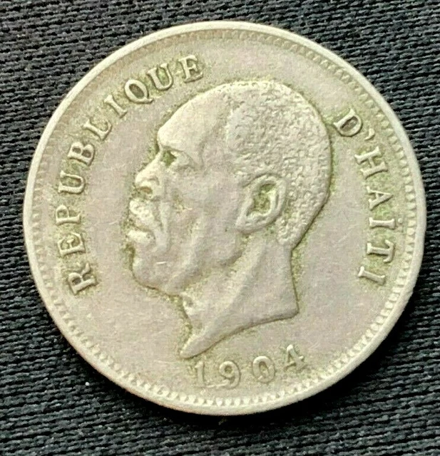 1904 Haiti 5 Centimes Coin XF       World Coin Copper nickel      #C401