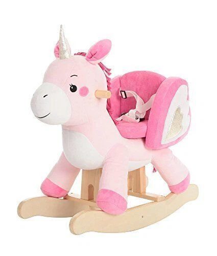 Labebe Bébé Cheval à Bascule Bois, Cheval à Bascule Peluche Jouet