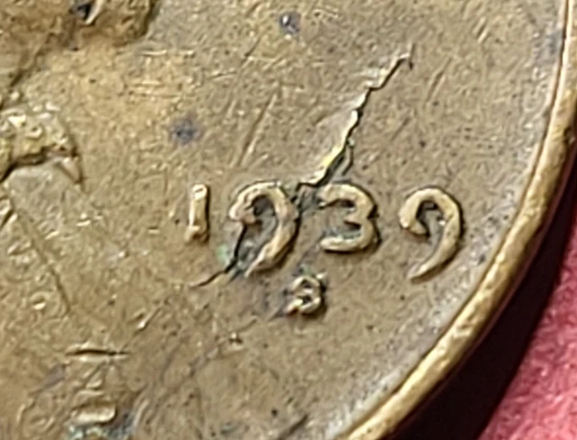 1939 S Wheat Penny Lamination Error.