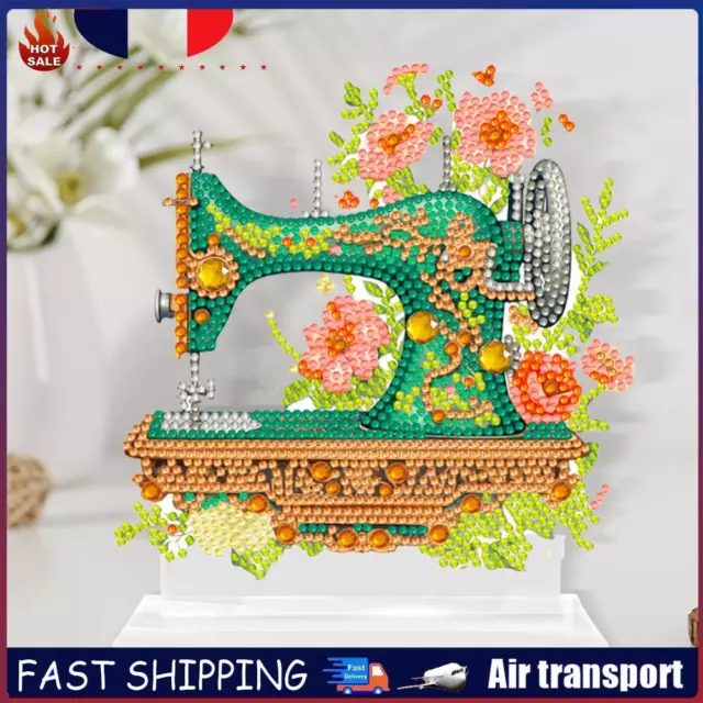 5D DIY Diamond Art Table Decor Round+Special Shape Sewing Machine (#3) FR