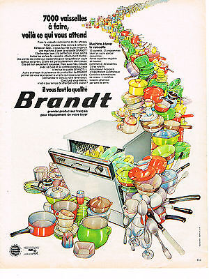 Brandt Lave Vaisselle Bazaine Pub Advertising Publicité AD Vintage Années 70' 