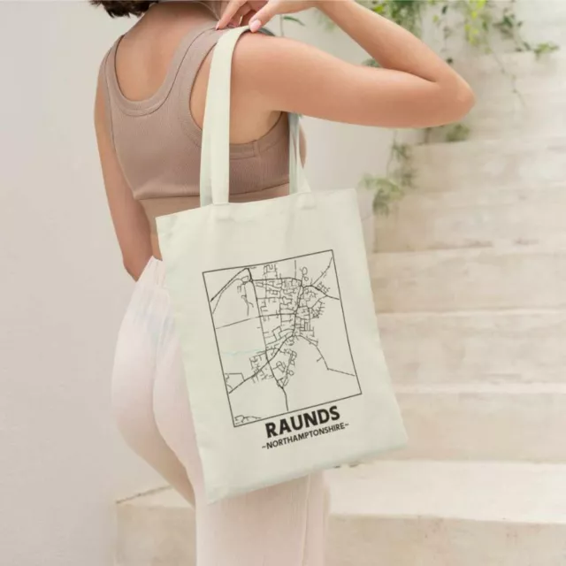 Raunds - Northamptonshire City Street Map Tote Bag 3