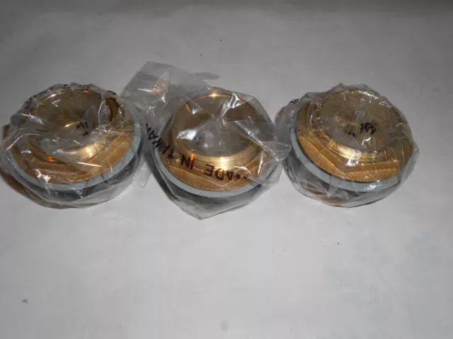Lot x3 Unbranded Metal PIPE FITTING New Old Stock Brass/Rubber?