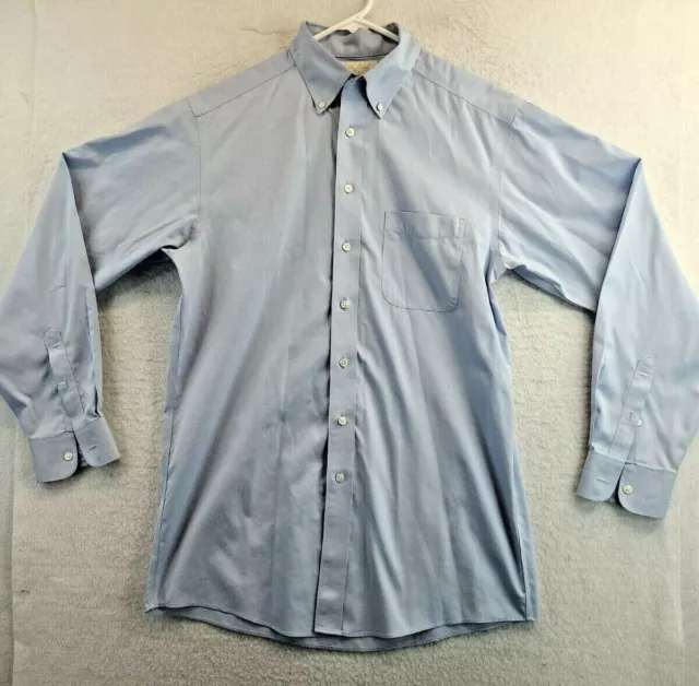 Roundtree & Yorke Gold Label Mens Medium Light Blue Long Sleeve Button Up Shirt