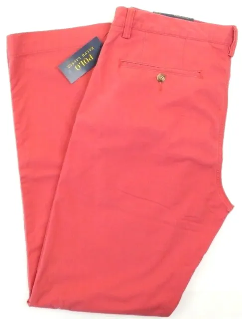 POLO RALPH LAUREN Red Stretch Straight Fit Chino Pants Mens SIZES 33 34 40 NEW