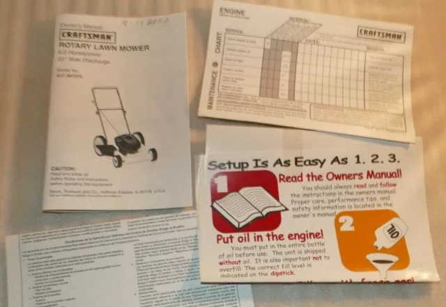 Craftsman lawn mower owner's manual clearance