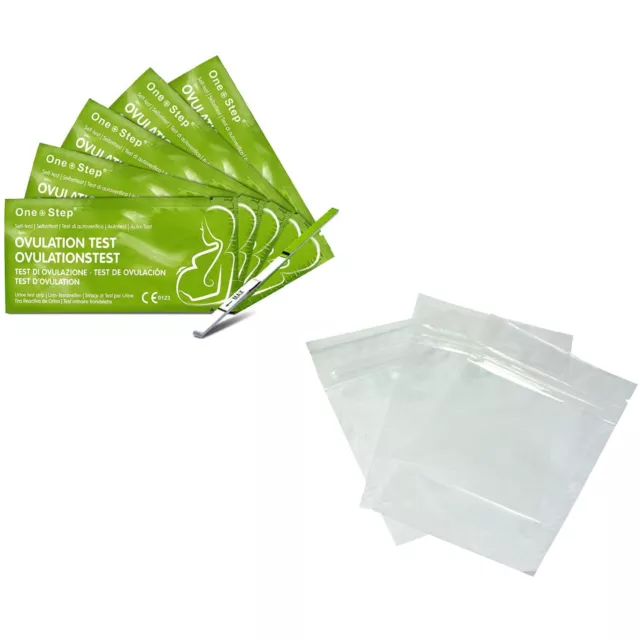 Ovulation Test Strips Fertility Home Urine Kit + Optional Urine Collection Bags