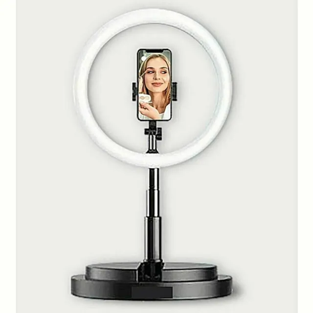 Adjustable Stand Phone Holder LED Ring Light Selfie Stream Photo Makeup Lamp