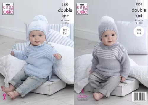 Modèle de tricot King Cole Big Value Baby DK - Pulls et Chapeaux 5255