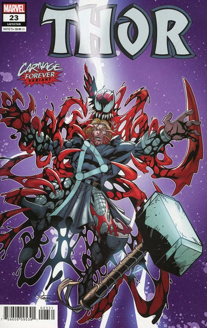 Thor #23 2022 Unread Logan Lubera Variant Cover Marvel Comic Book Carnage