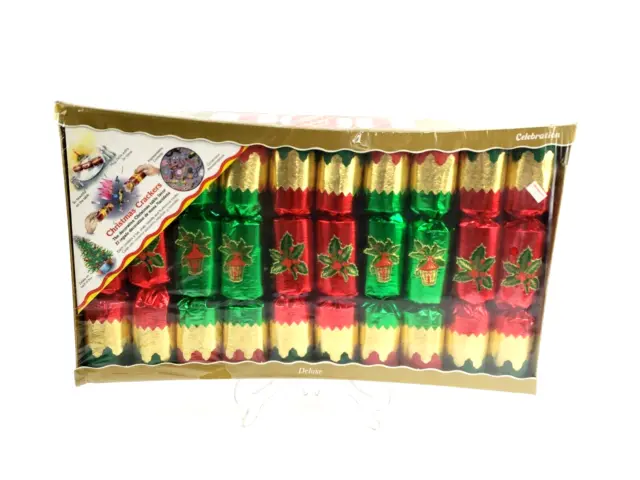 Vintage Celebration Christmas Crackers Pull Apart Party Poppers Deluxe 30