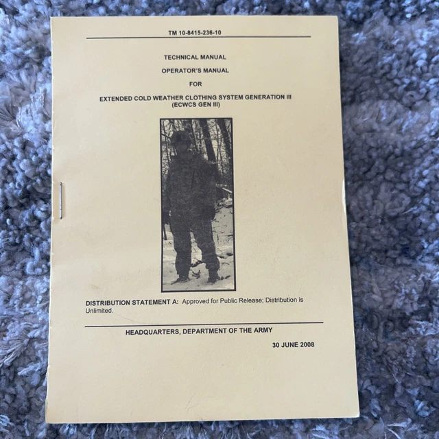US Army Extended Cold Weather ECWCS GEN III, TM 10-8415-236-10