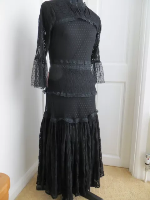 Frock & Frill Gothic black layered lace Dress size 8