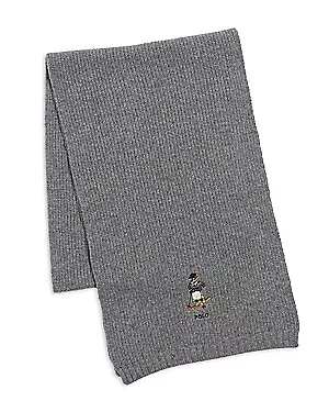 Ralph Lauren Chunky Ribbed Bear Scarf Dark Gray Osfa