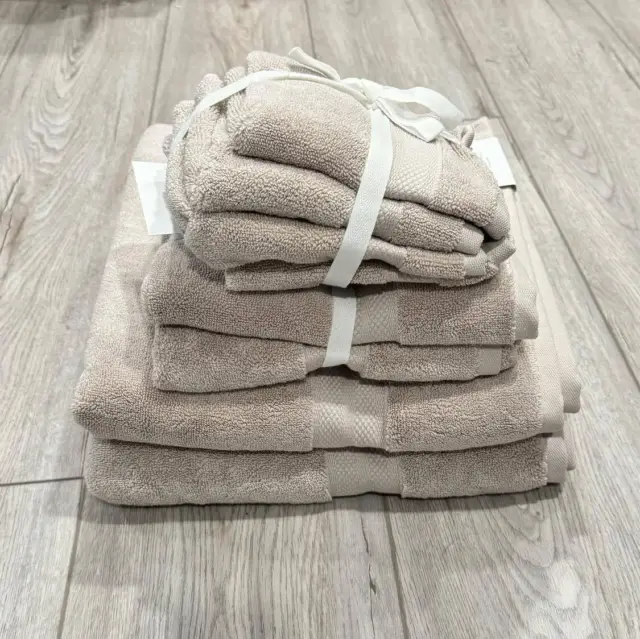 UGG PASHA 2 Bath 2 Hand 4 Washcloth Towel Set GLACIER GREY Light Gray Thick  Soft