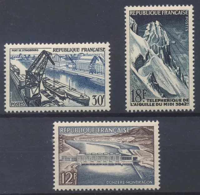 Timbre France 1078/1080** Réalisations Thecniques 1956 neufs sans charnière