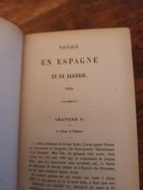 BOUCHER du PERTHES: Voyage en ESPAGNE et en ALGERIE en 1855