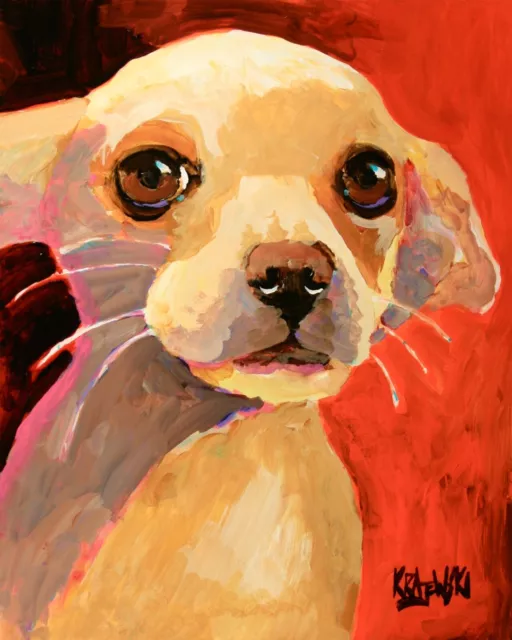 Chihuahua Dog 8x10 Art PRINT Signed by Artist Ron Krajewski Painting