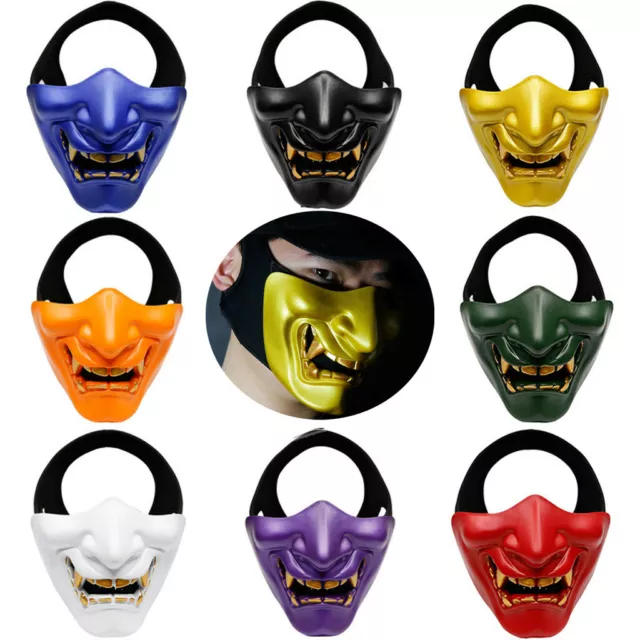 Half Face Mask Cosplay Samurai Devil Tactical Halloween Party Prop Festival