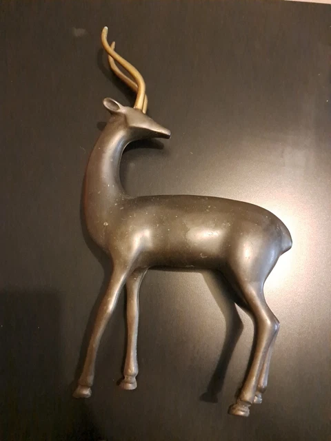 Statuette Africaine En ébène – Tête De Gazelle Du Gabon (20cm) – Sculpture Traditionnelle Faite Main