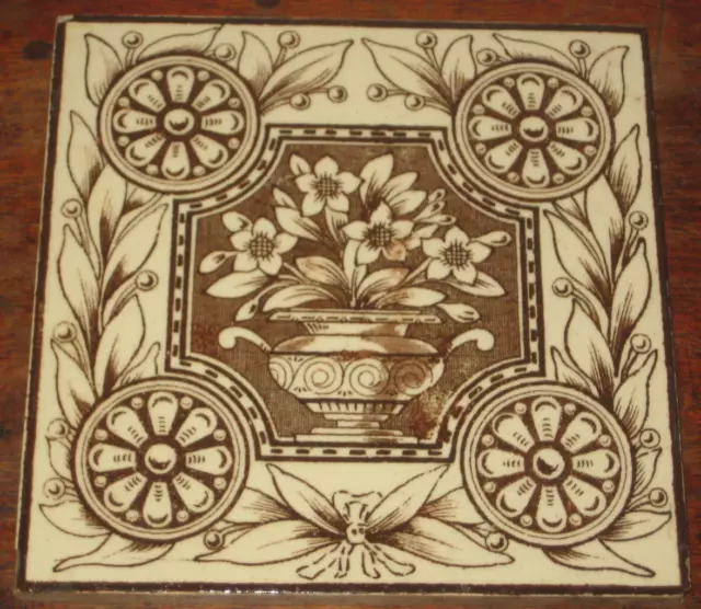 English Period Tile Aesthetic Design Bouquet Flowers