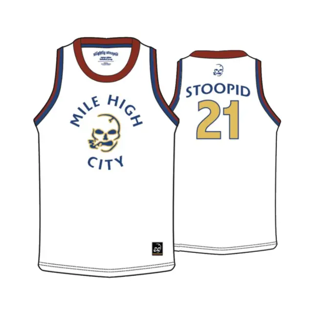 Slightly Stoopid 2021 MILE HIGH CITY Basketball Jersey Sz M Red Rocks not poster