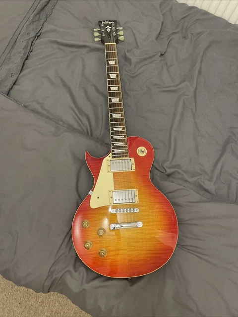 Vintage V100 Electric Guitar in Cherry Sunburst Used - Left Handed