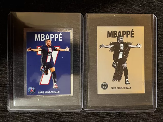 Lot 2 Stickers Panini Foot 2023 Kylian Mbappe Paris Sg # 238 Toploader Art Crack