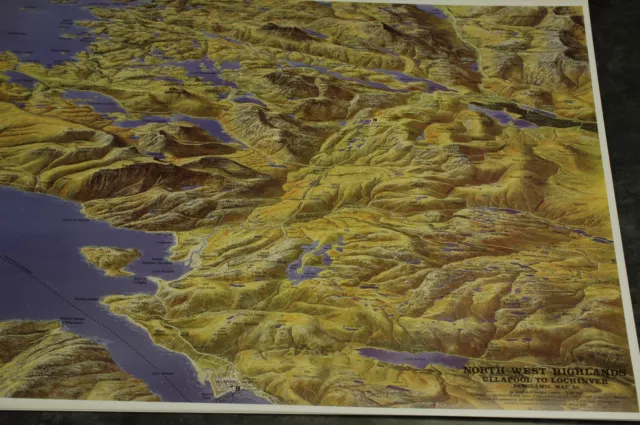 3D Aerial Panoramic Map of North West Highlands No26 Unusual Gift Idea