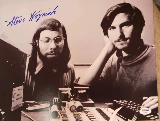 (RARE) Steve "WOZ" Wozniak signed 11x14 photo featuring Steve Jobs PSA/DNA