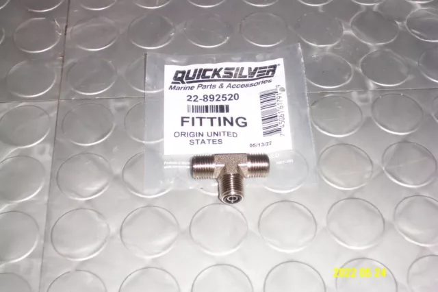 Mercury Marine Quicksilver Tee Fitting Power Steering Verado 9/16 OEM  22-892520