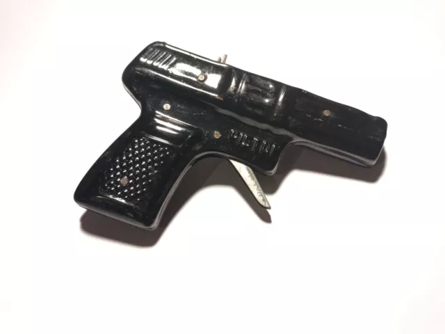Pistola giocattolo giapponese in latta  "Piston" tin toy gun Japan