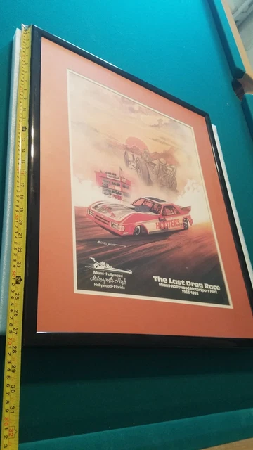1992 The Last Drag Race Miami-Hollywood Motorsports Park Poster Framed Hooters 1992 The Last Drag Race Miami-Hollywood Motorsports Park Poster Framed Hooters