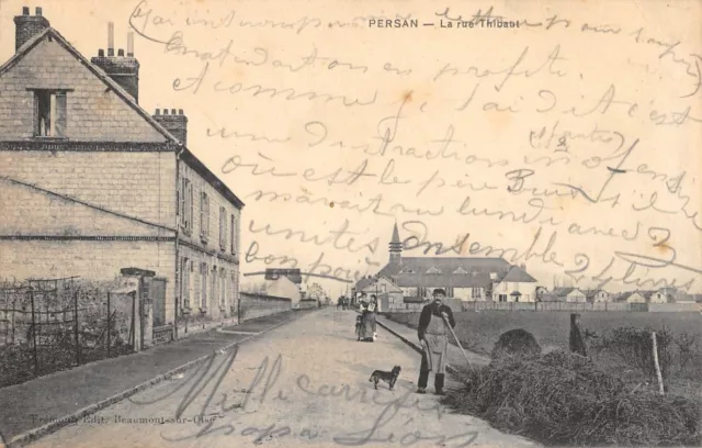 Cpa 95 Persan La Rue Thibaut